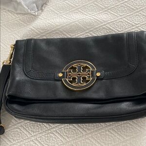 Tory Burch Black Leather Clutch